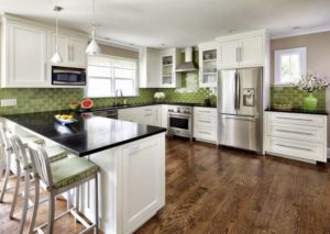 Green-white kitchen interior design ideas