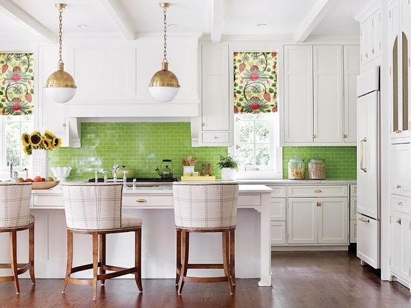 How to design green-white kitchen