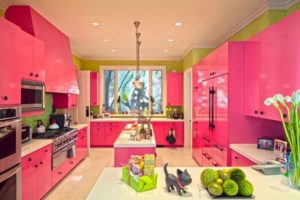 Beautiful pink kitchen design image