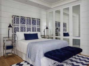 Blue modern bedroom interior decor style