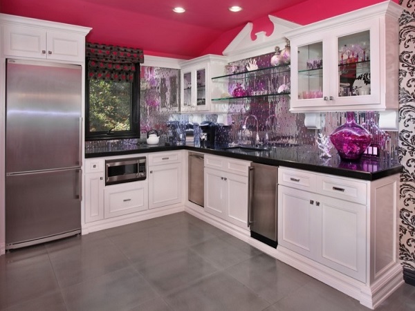 Kitchen decor ideas for pink color theme