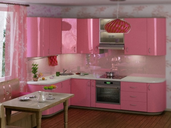 Light pink color kitchen interior decor tips