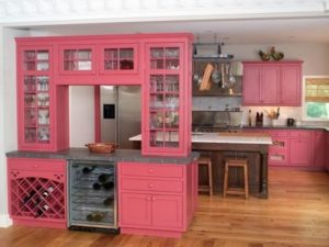 Pink kitchen furniture cabinets
