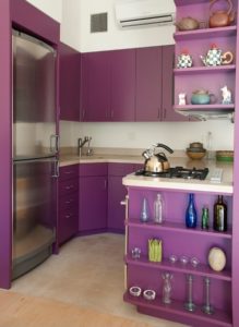 Purple kitchen cabinets