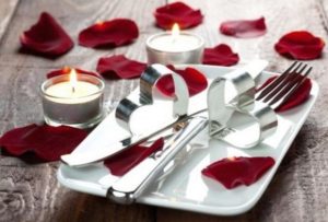 Rose leaves, heart work decor for romantic valentine day