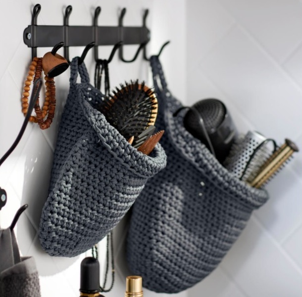 Handmade baskets to keep hair styling tools