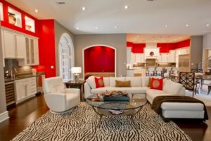 Lovely red living room style