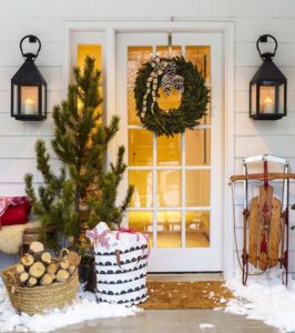 Front tree decor for Christmas door decoration