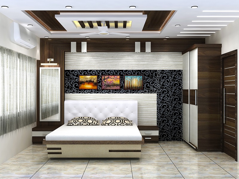 Master bedroom design for 3-BHK apartment in Vedic, Kolkata