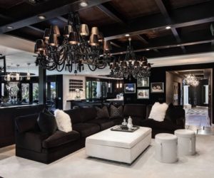 Black living room interior design pictures
