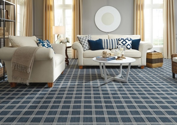 carpet blue living room