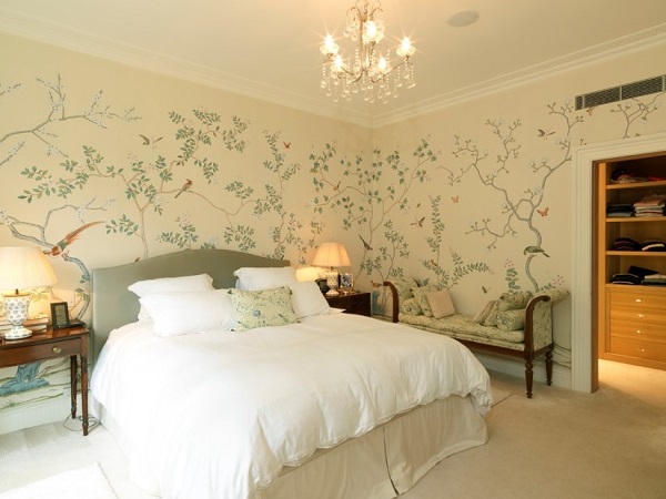 Forest theme wallpaper for bedroom by homedecorbuzz