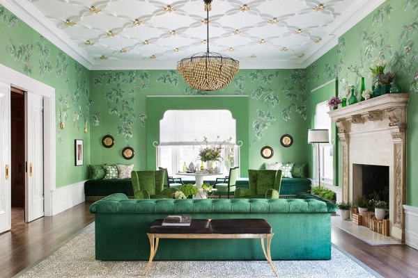 Stylish wall art for green living room interior design by homedecorbuzz