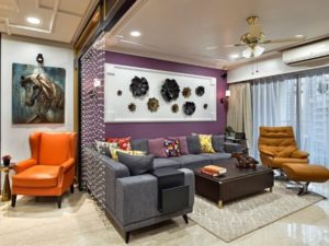 Purple living room