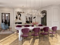 Lovely dining table made of white marble Lovely dining table made of white marble